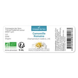 CAMOMILLA ROMANA BIO - 5mL - Olio Essenziale di Qualità Premium - 100% Puro, Naturale, Garantito ChromaCert® - Chemiotipizzato & Integrale