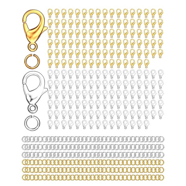 700 Pieces Lobster Claw Clasps and Open Jump Rings Set,Lobster