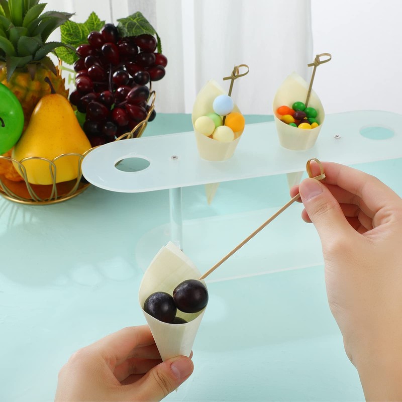 Nuenen Pack of 100 Food Cones 5 Inch Wooden Tasting