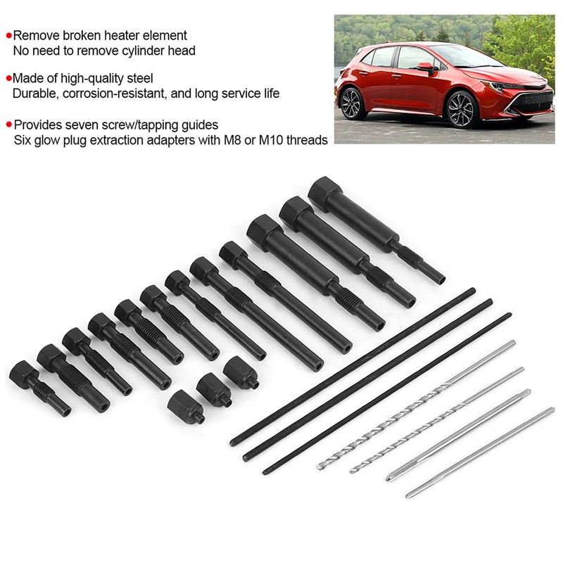 22PCS Glow Plug Remover Set, Spark Plug Extractor Glow Plug