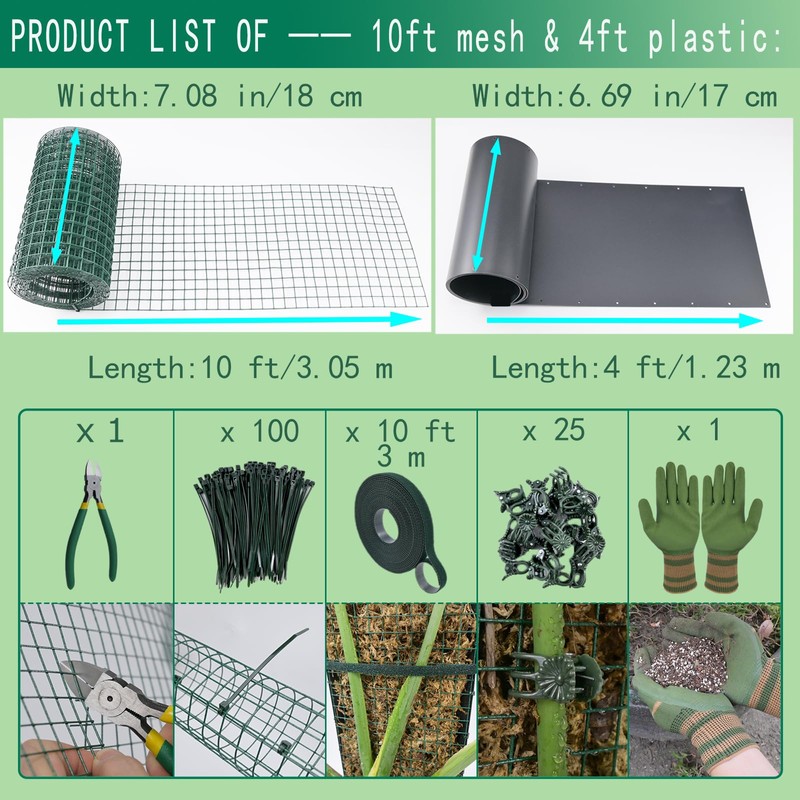10ft/20ft/40ft DIY Metal Mesh Sphagnum Moss Pole Monstera Plant Support