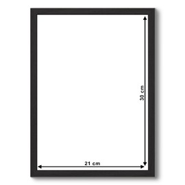 Fabian Clarke London® 21x30cm Modern Black Wooden Picture Photo Frame A4 Photo Frame Ideal for Prints and Posters Hang Portrait or Landscape