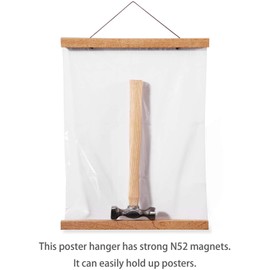 Poster Hanger Magnetic Wooden Poster Hangers, Teak Wood Magnet, 17x24 17x22 17x11 Poster Hanging Frame for Walls, Pictures, Prints, Maps, Scrolls and Canvas Artwork, 17 Inch