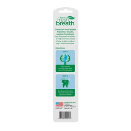 TropiClean Fresh Breath TripleFlex Toothbrush for Small & Medium Dogs | 360-Degree Dog Dental Cleaning | Dog Toothbrush for Small & Medium Breeds