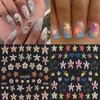 2Pcs Summer Nail Art Stickers 5D Embossed Self-Adhesive Nail Decals
