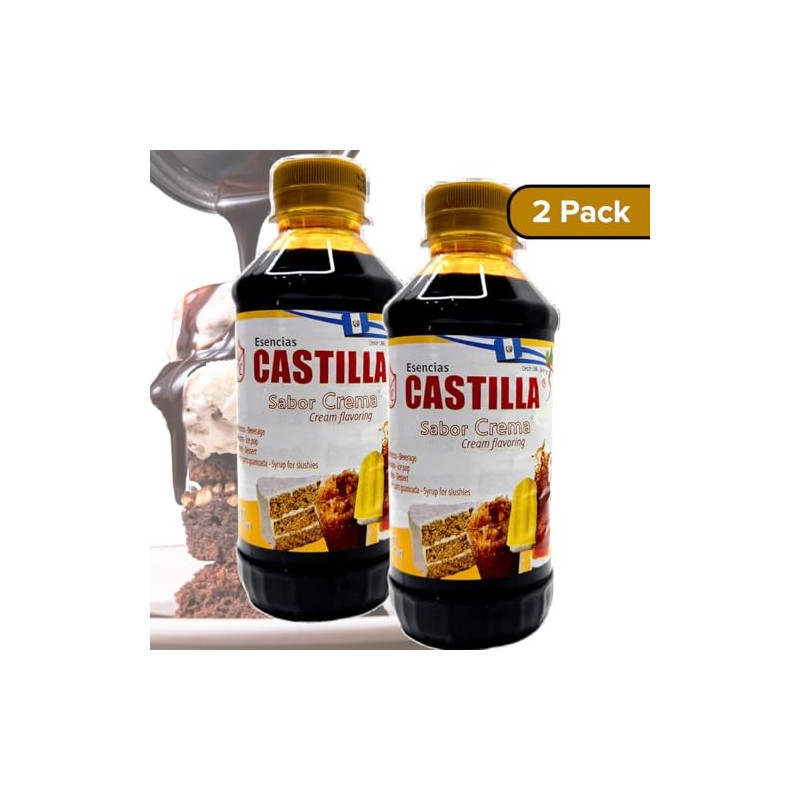 CASTILLA Sugar Free Cream Flavor Concentrate, 8.5 oz, Pack of
