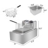 Stainless Steel Deep Fryer, 6.3QT/6L Capacity, 2500W, Temperature Range 140℉-392℉,