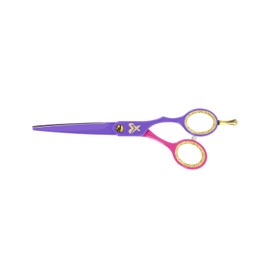 Cricket Shear Xpressions Charmed Life 5.75” Professional Stylist Hair Cutting Scissors, Japanese Stainless Steel Shears, Ms. Behaving (Hot Pink & Electric Purple)