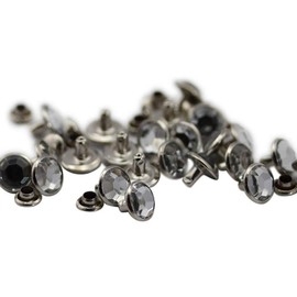 11mm Crystal Clear H102 Acrylic Rhinestone Rivets for Garments Leather, Sewing and Crafts DIY Jewelry Making in Bulk Bracelet Handbags Flipflops - 100 Pieces
