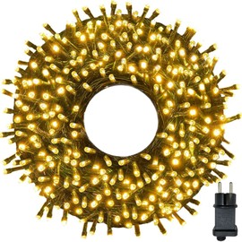 Meision Lichterkette Außen Strom 30m 300LED Innen Lichterkette Weihnachtsbaum mit 8 Modi Timer Speicherfunktion IP44 Wasserdicht, Lichterkette Strombetrieben für Balkon, Garten, Party, Warmweiß
