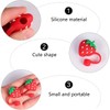 2Pcs Red Straw Cover Cap Reusable Silicone Straw Toppers, Anti-Dust