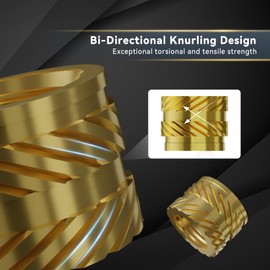 DACKZZM Threaded Insert, M6 Melting Nuts Made of Brass Insert Nut for 3D Printing Melting Thread with Knurled Design, Pack of 50 Threaded Inserts for Plastic Parts