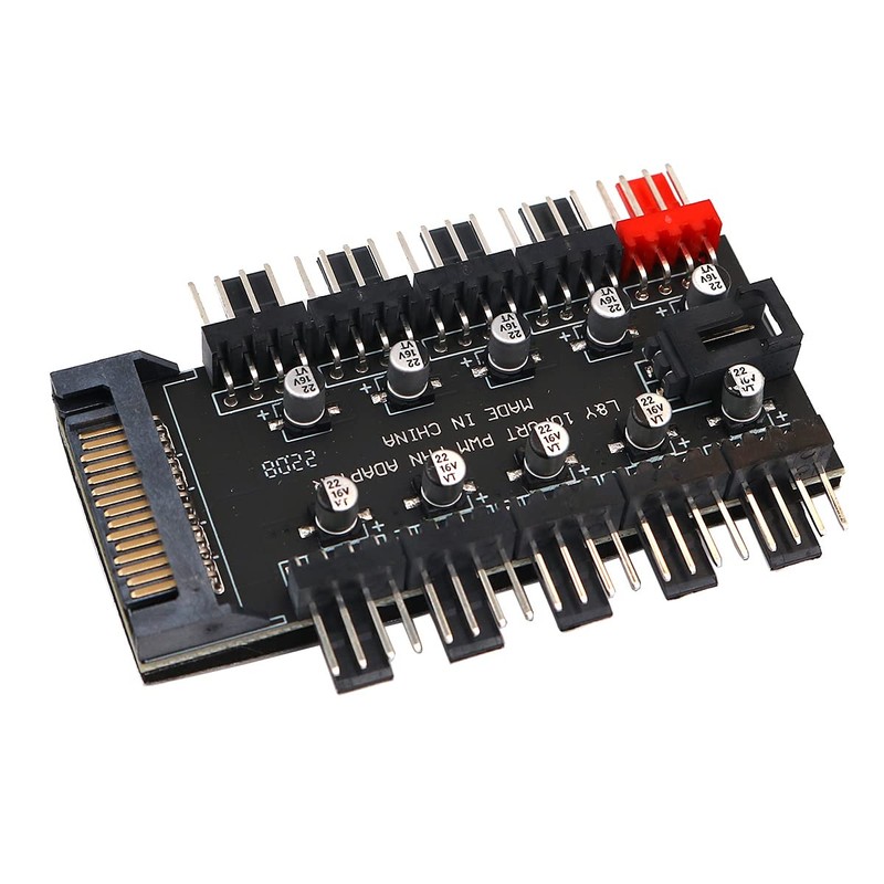 POFET Chassis Fan Hub CPU Cooling | 10 Port 12V