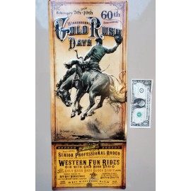 Wickenburg Gold Rush Days Rodeo poster Bob Coronato cowboy embossed tin sign