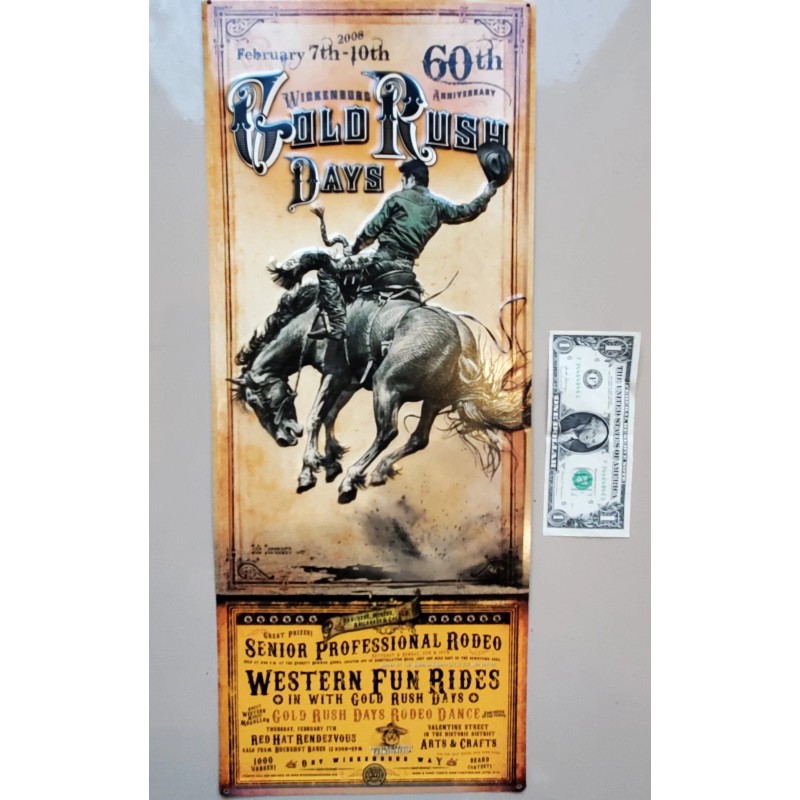 Wickenburg Gold Rush Days Rodeo poster Bob Coronato cowboy embossed