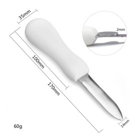 GSHLLO Stainless Steel Oyster Knife Seafood Scallop Shucking Knife Metal Oyster Shucker Clam Shell Opener Tool with Non Slip Handle for Restaurant Home