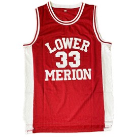 Youth #33 Lower Merion High School Basketball Jersey for Kids 5-15 Years (Small, Red)
