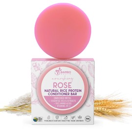 Solid Rice Protein Water Conditioner Bar Hair Soap – Conditioning Bars For Hair With All Natural Plant Based Essential Oils And Zero Waste Packaging - Use With Shampoo Bar (Rose)