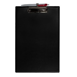 Clipboard DIN A4 Black (Made in Germany) with Holder for Ballpoint Pen Including Ballpoint Pen