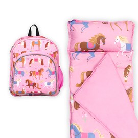 Wildkin 12 Inch Backpack Bundle with Microfiber Nap Mat (Horses)