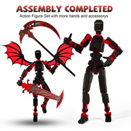 Memogizz Memogizz t13 Action Figure Set(Assembly Completed), Pre-Filled Easter Egg with 3D Printed Toy, Easter Basket Stuffers for Adults, 1Pack, RedBlackWithWing