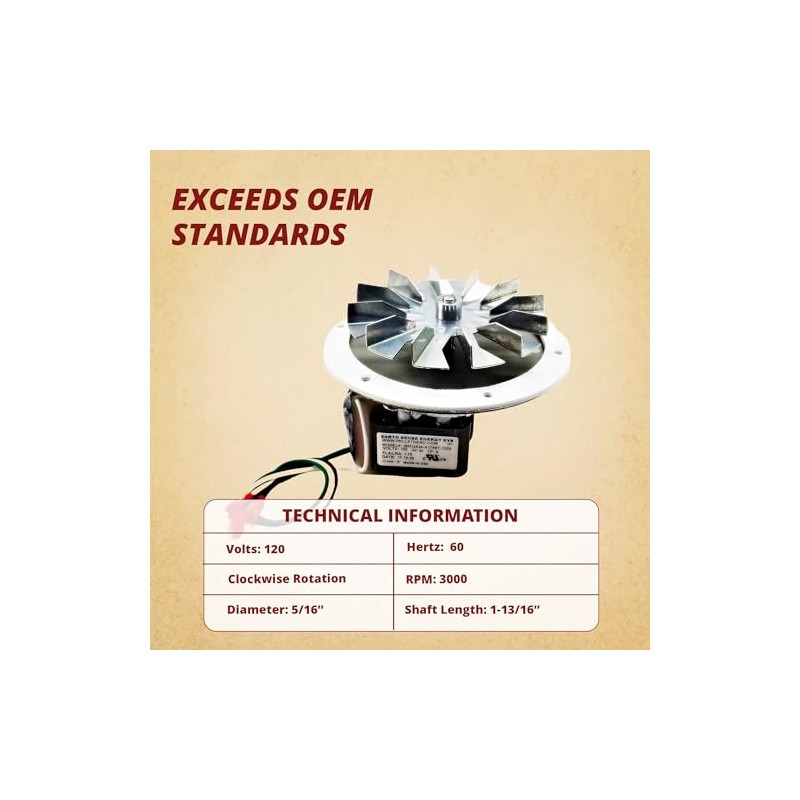 Englander Pellet Stove Combustion Blower Kit w/paddle For New England