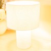 Natural Cream Boucle Bedside Table Lamp with a Drum Lampshade