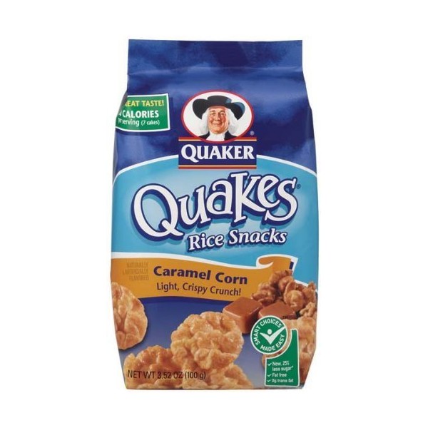 Quaker Popped Caramel Corn Rice Snacks 3.52 Oz (Pack of 6)