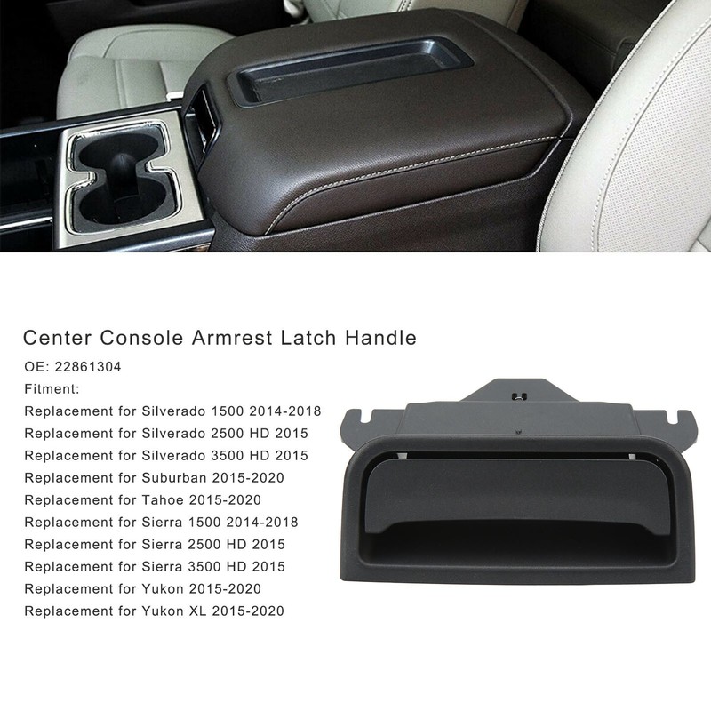 Center Console Armrest Latch Handle Plate Replacement for Silverado 1500