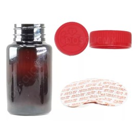 2CLIC.MX 10 Frasco Bote Capsulero Ambar 150 Ml Tapa Roja Capsulas