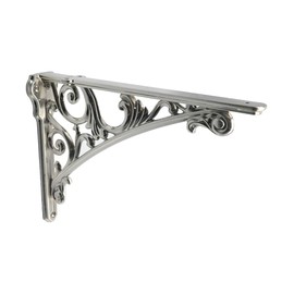 CABDM Decorative Shelf Bracket 8 inch, Brushed Nickel Brackets for Shelving, Heavy Duty Vintage, DIY Projects, Hardware Included, 4 Pack, 7.87x5.6x1.73 inch,Baroque Style