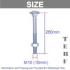 TERF® M10 X 280mm Cup Square Carriage Bolt and Nut