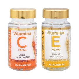 JUVETERNAL Do Cpsulas Faciales Vitamina E  Cpsulas Faciales Vitamina C, 90 cpsulas cu, Antioxidante, Luminosidad y Proteccin para tu Piel             