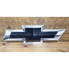 Chevy Black Bowtie Emblem Garage Steel Sign (Large - 35" X 11")