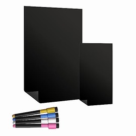 TMS Magnetic Whiteboard for Fridge | Twin Pack | A4 and Small Shopping List Blackboards | use as Weekly Meal Planner or to Do List | Includes Eraser Pens