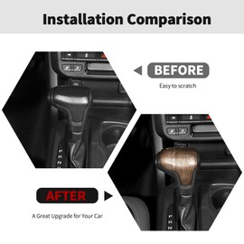 RT-TCZ Gear Shift Knob Cover Trim Interior Accessories for Chevy Colorado 2014-2022,for GMC Canyon 2014-2022 (Wood Grain)