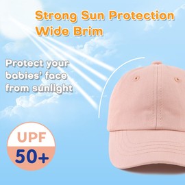 Plain Toddler Baseball Hat Unisex Cotton Kids Trucker Hat Adjustable Baby Boys Sun Caps Girls Baseball Cap 1-5Y (52cm(2-5Y), Light Pink)