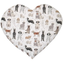 GIRAFFENLAND Bio-Bio-Dinkelkissen Herz ca. 30x25cm - Bio Füllung & Bio Stoff Liebe Hunde - Wärmekissen - Körnerkissen - Ein charmantes Geschenk