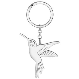 YAYAKO Cute Hummingbird Keychain Gifts for Women Girls Wallet Car Key Ring Decor Stainless Steel Spring Charms (Silver)