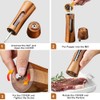Wooden Salt and Pepper Grinder Set with Tray, 8 Inch