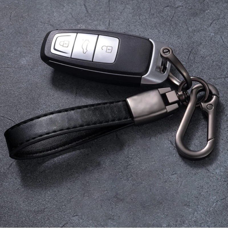 Genuine Leather Car Keychain for Chevy Camaro RS Key Ring