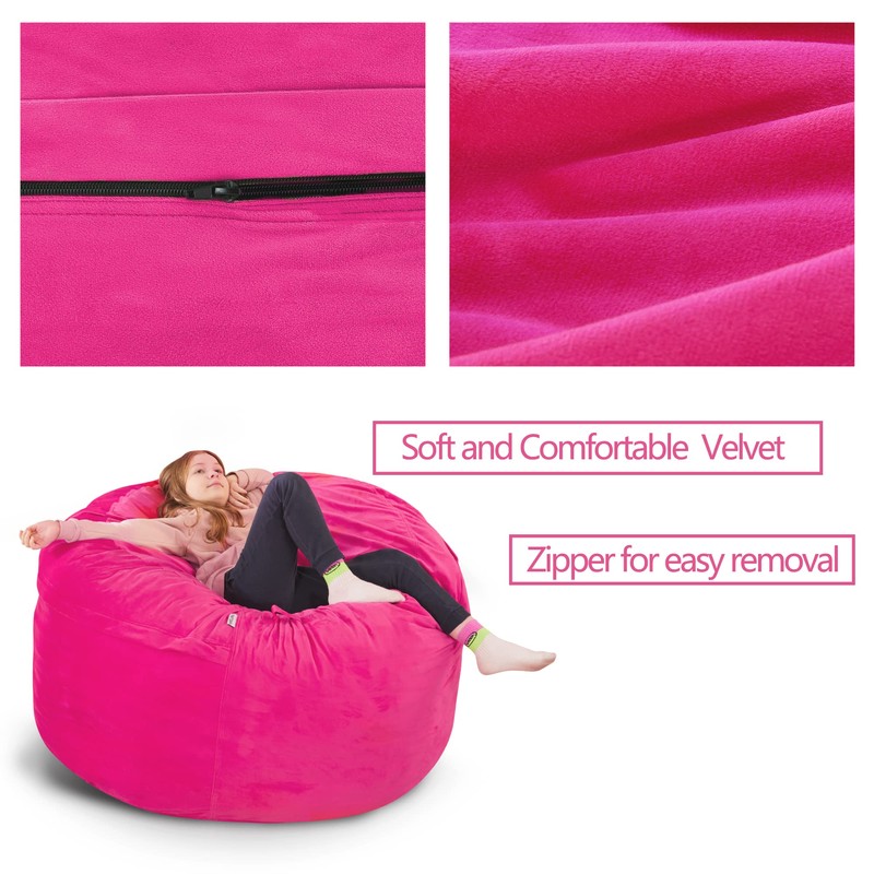 HABUTWAY Bean Bag Chair 3Ft Luxurious Velvet Ultra Soft Fur