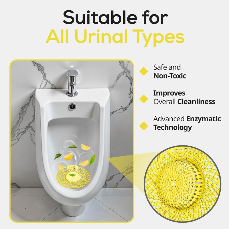 Alwees Fresh Spiral Urinal Mats - 4-in-1 Urinal Screen for