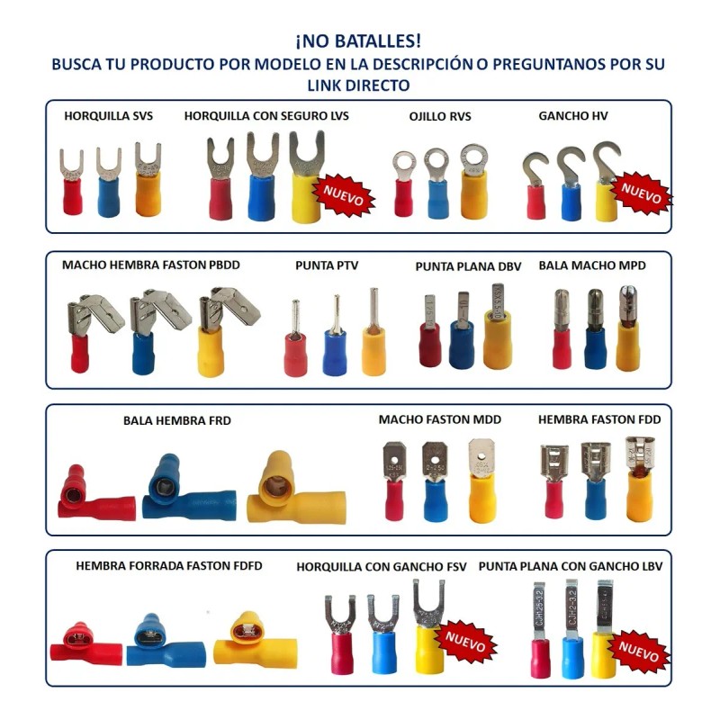 Terminal Punta Plana 12-10 Awg 100 Pzs Am-e