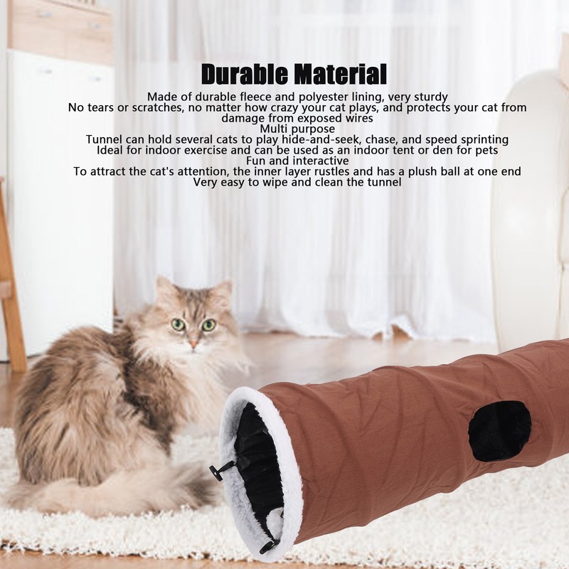 Foldable Cat Tunnel with Hanging Ball Interactive Fun Durable Collapsible