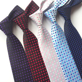 WHITE FANG NC022 Men's Necktie, Polka Dot, Solid Suit, Business, Casual, Popular, Stylish