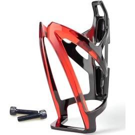 Red Bike Water Bottle Holder - Lightweight, Durable Bicycle Bottle Cage with Screws - Universal Fit for Road, Mountain, Hybrid & Electric Bikes