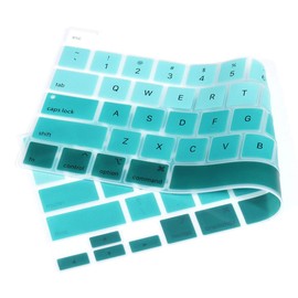 WYGCH Rainbow Silicone Keyboard Cover Skin for MacBook Pro 16 inch A2141 2019 2020 Pro 13.3 inch A2338 M1/A2251/A2289 with Touch Bar and Touch ID US Version,Ombre Green