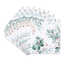 Frundoo Pack of 40 Napkins Eucalyptus Green Eucalyptus Decorative Napkins Eucalyptus Green Suitable for Weddings, Birthdays, Christenings, Confirmations Pattern 1