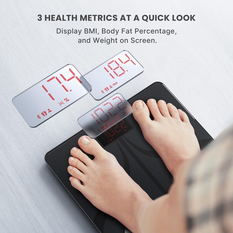 RENPHO Smart Scale for Body Weight, Type-C Rechargeable Digital Bathroom